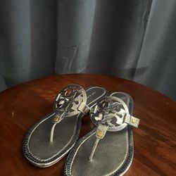 Tory Burch Metalic Blue Sandal
