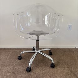 Cool Clear Acrylic Rolling Desk Chair