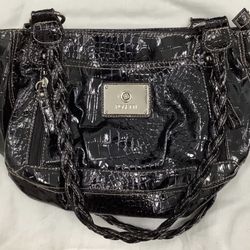 Rosetti Handbag Shoulder Bag Purse Faux Leather Black 1994