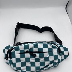 Green & White Plaid Waist Bag -Amazon Return