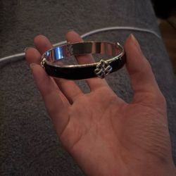 carolee sterling silver black enamel bangle bracelet