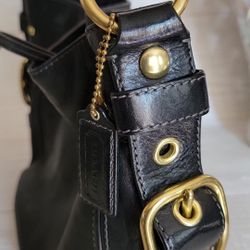 Coach Zoe Handbag Black Leather