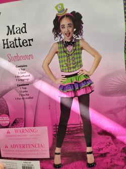 Girls mad hatter halloween costume size 8/10