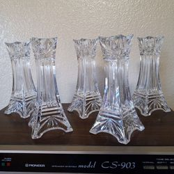 6 Pieces Of Waterford Crystal Candle Holders 
