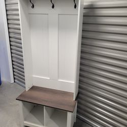 Entryway Bench With Coat Rack And Storage
