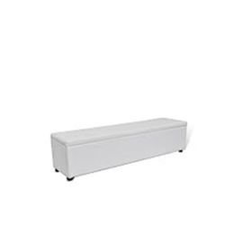White Entryway Bench With Storage 70”