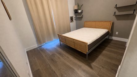 IKEA SUDNES queen size wicker bed frame