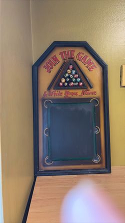 Billiards Pool Chalkboard Sign Wall Decor
