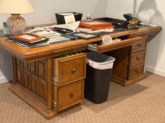 Antique Executive Desk and Credenza