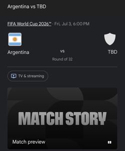 Argentina’s Round of 32 match 1 ticket