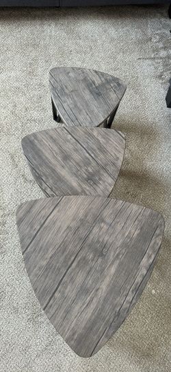 3-piece Nesting Side Tables- Wood&Metal.