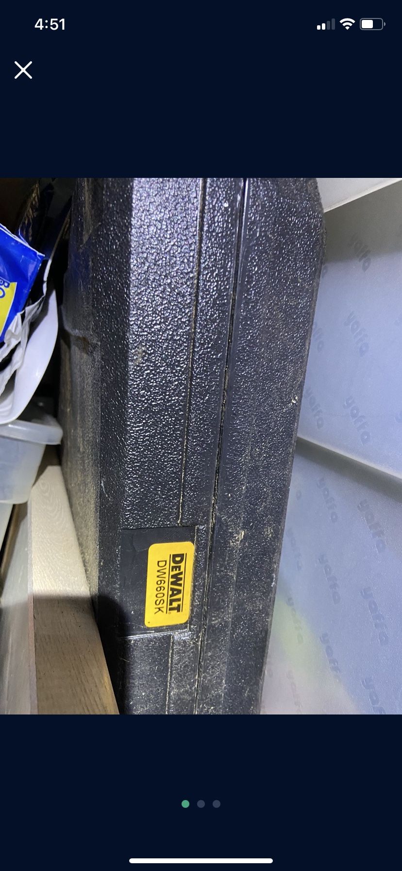 Dewalt Drill Plastic Case Only Black Used