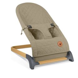 ANGELBLISS Baby Bouncer, Portable Bouncer Seat for Babies, Infants Bouncy Seat with Cotton Fabric, Natural Vibrations (Brown)
