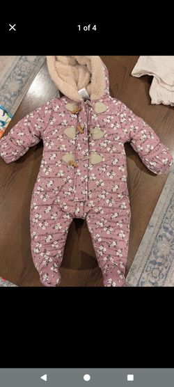 Baby Girl Floral Puffer Snowsuit