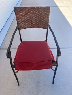 Four heavy duty iron framed chairs