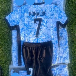 Soccer  kids sizes Jerseys jersey  Ronaldo futbol Portugal 🇵🇹 Messi Argentina set Ronaldosizes22,24,26,28,4,6,7,8,9,10,11,12 years old Neymar jr Bra