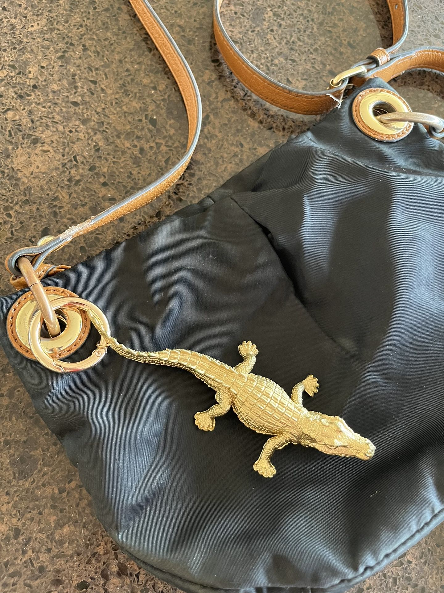 Gold Alligator Bag Charm