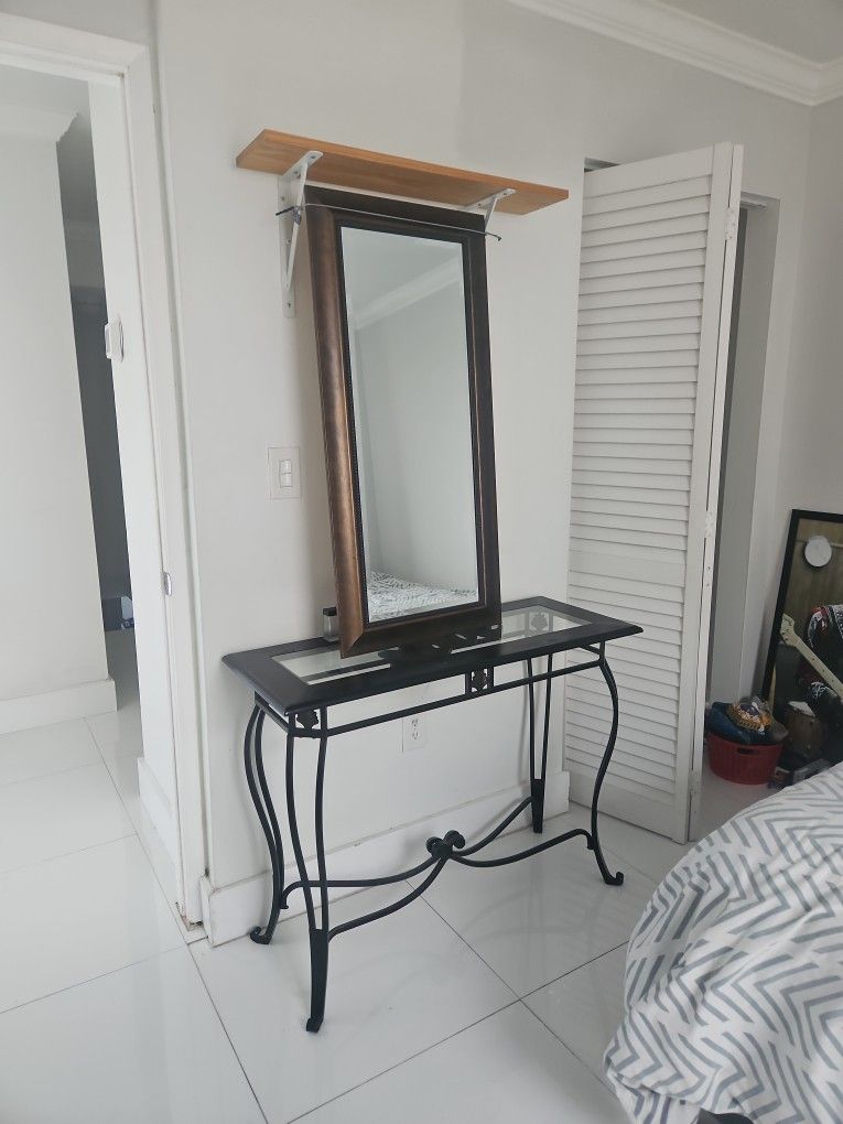 Side Table And Mirror