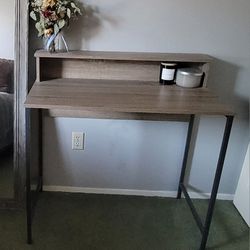 Titania Modern Hutch Desk Grayish Brown 