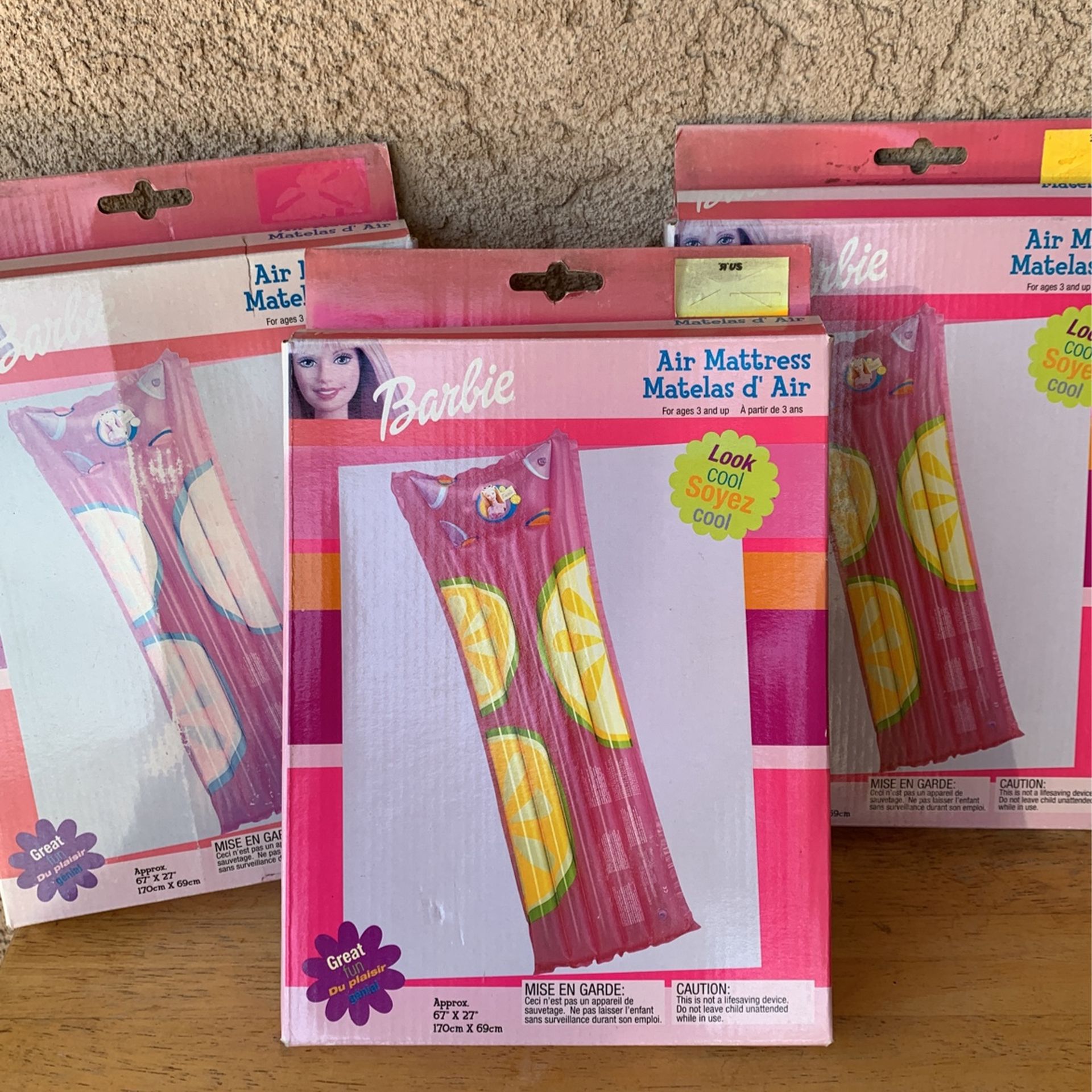 BARBIE POOL FLOAT/AIR MATTRESS SIZE 67X27 3 AVAILABLE $5 EACH