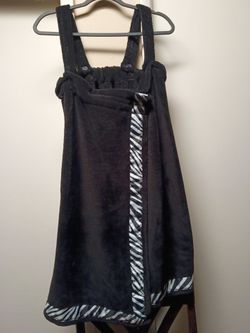 Black Terry Cloth Spa Towel Wrap