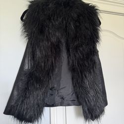 INC Vest With Faux Fur Collar