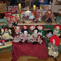 Large Raggedy Ann and Andy Collection-Vintage and New - Additional items not shown