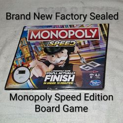 Brand New Factory Sealed Monopoly Speed Edition Board Game