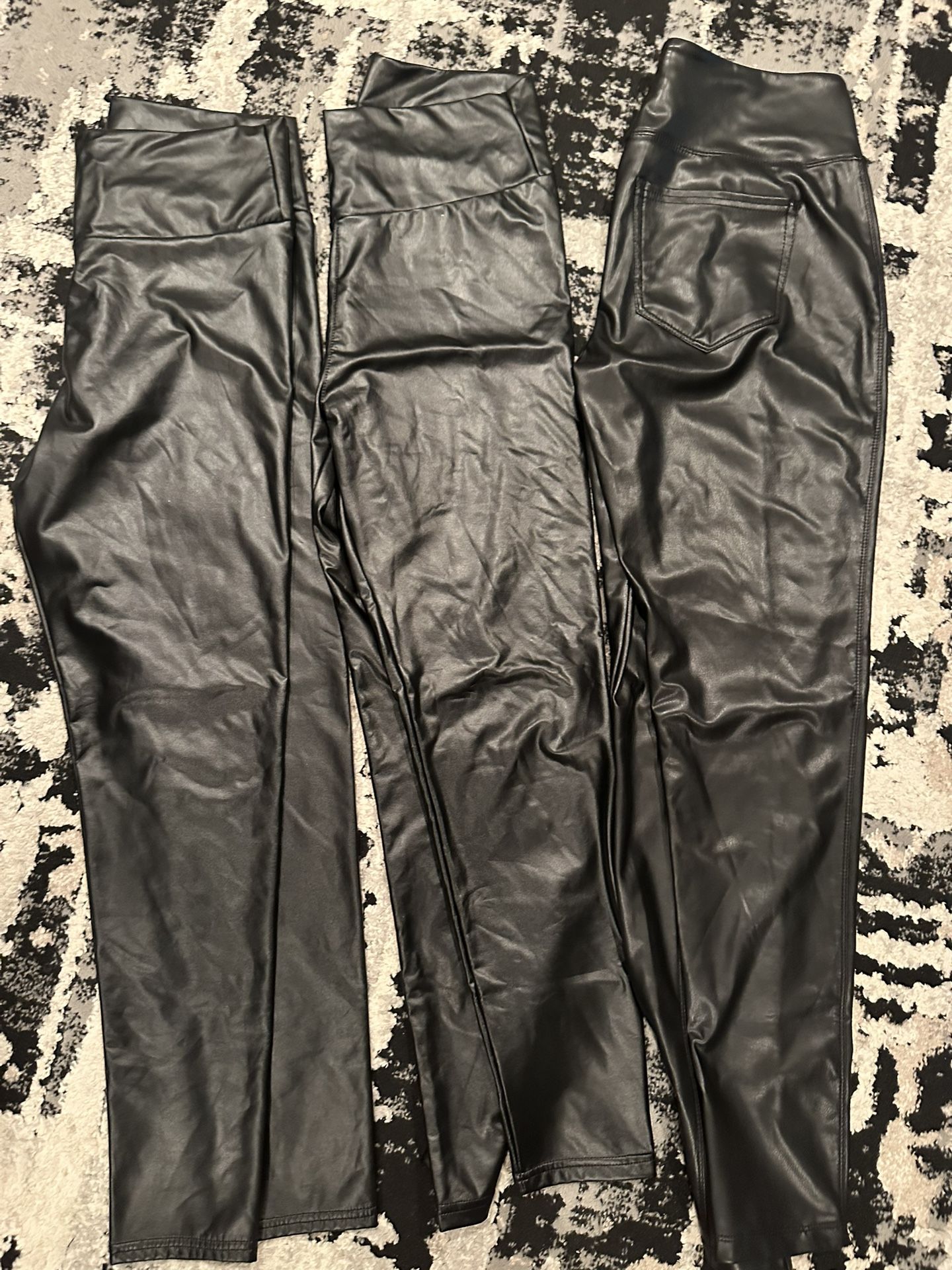 Women’s size large faux  leather leggings