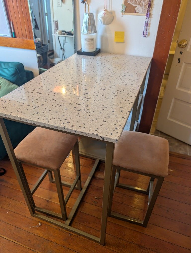 Gold and White Dining Table