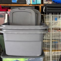 2 Sterlite  Gray Storage Tubs - 20 Gal