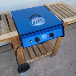 Miller Lite 2-burner barbecue grill.