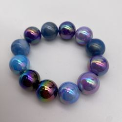 Purple/blue Iridescent Faux Pearl Bracelet 