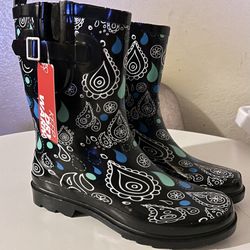 HISEA Rubber Rain Boots for Women Waterproof Garden Mud Boots