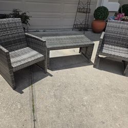 Lovely Set Of Outdoor Patio Chairs And Coffee Table