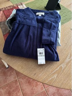Women’s new Navy Bathrobe tags on