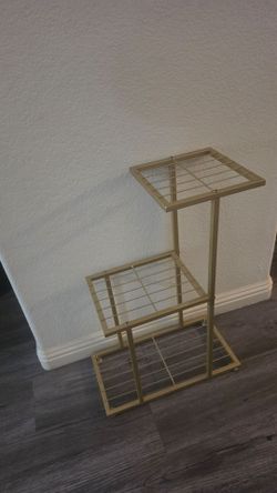 gold metal plant stand