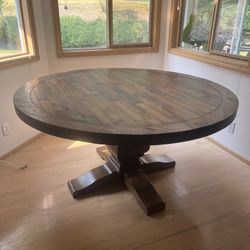 Round Pine Solid Wood Dining Table 60” 