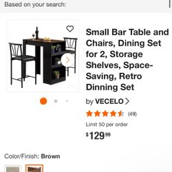 Bar Table And 2 Chairs 