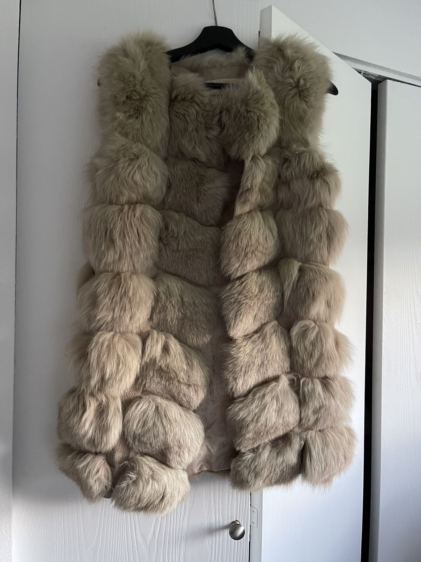 Natural fur vest, jacket size S-M