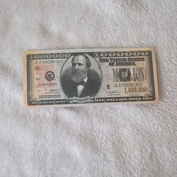 Novelty One Million Dollar Bill - Beige and Black