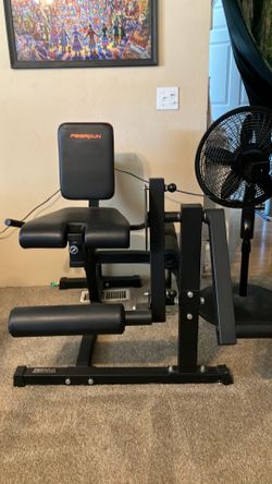 Feeding adjustable leg extension and curl machine