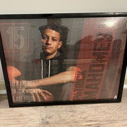 Kansas City Chiefs Mahomes Football Puzzle with Frame