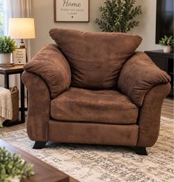 Brown Microfiber Oversized Accent Chair