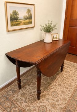 Antique Solid Wood Drop Leaf Table
