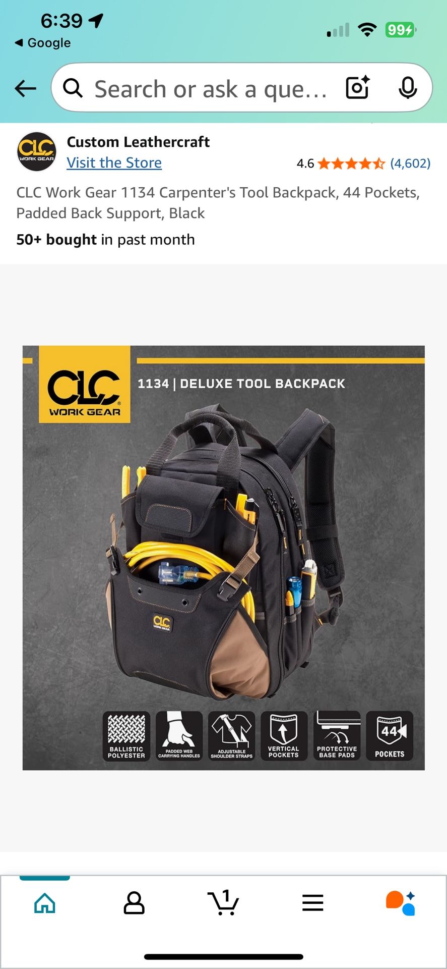 Carpenter Tool Backpack