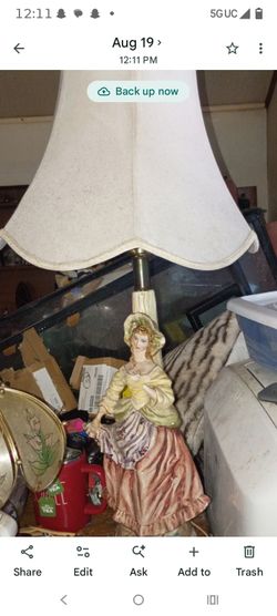 Vintage girl and boy lamps pair