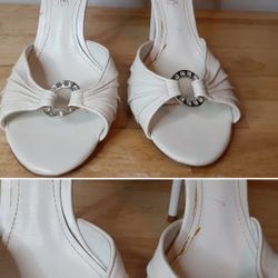 Aldo White Heels Sandals