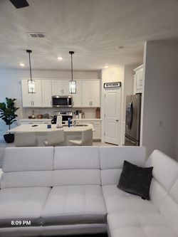 White Leather Sectional Sofa