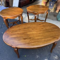 Coffee Table+2 End Tables